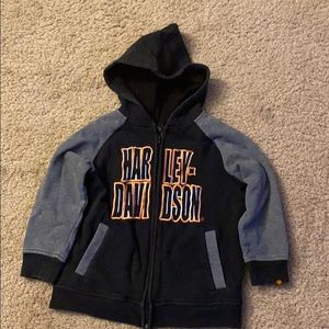 Boys Harley-Davidson zipper sweatshirt.